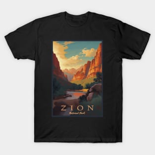 Zion National Park Vintage Travel Poster T-Shirt